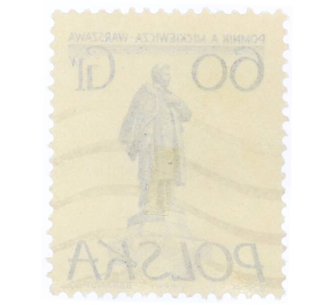 Почтовая марка 60 грошей 1955 года Польша «Памятники Варшавы — Адам Мицкевич» (Артикул: T11-34373) — Фото №2