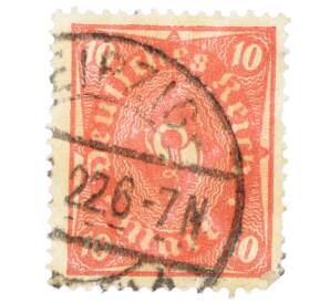 Почтовая марка 10 марок 1922 года Германия — Фото №1