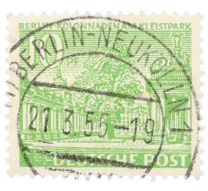 Почтовая марка 10 пфеннигов 1949 года Западная Германия (ФРГ) «Городские пейзажи Берлина — Колоннада в Кляйстпарке» — Фото №1