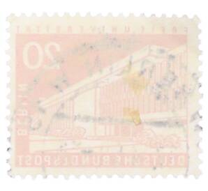 Почтовая марка 20 пфеннигов 1953 года Западная Германия (ФРГ) «Городские пейзажи Берлина — Здание свободного университета имени Генри Форда» — Фото №2