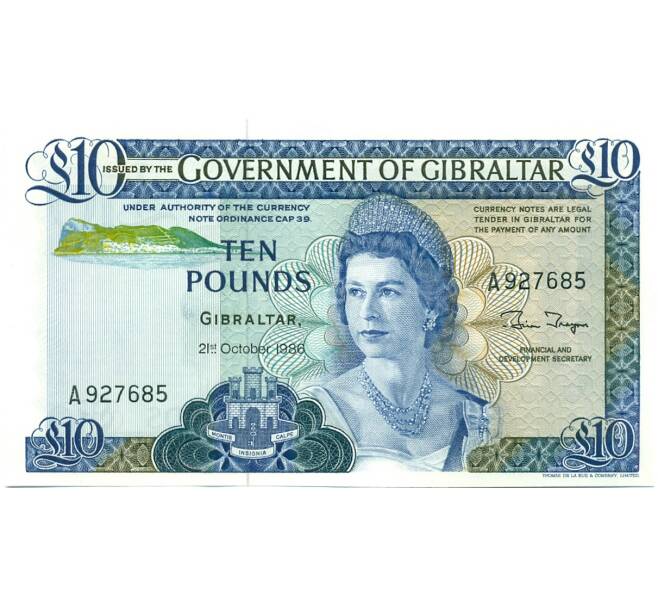 Банкнота 10 фунтов 1986 года Гибралтар (Артикул: K10-11633) — Фото №1