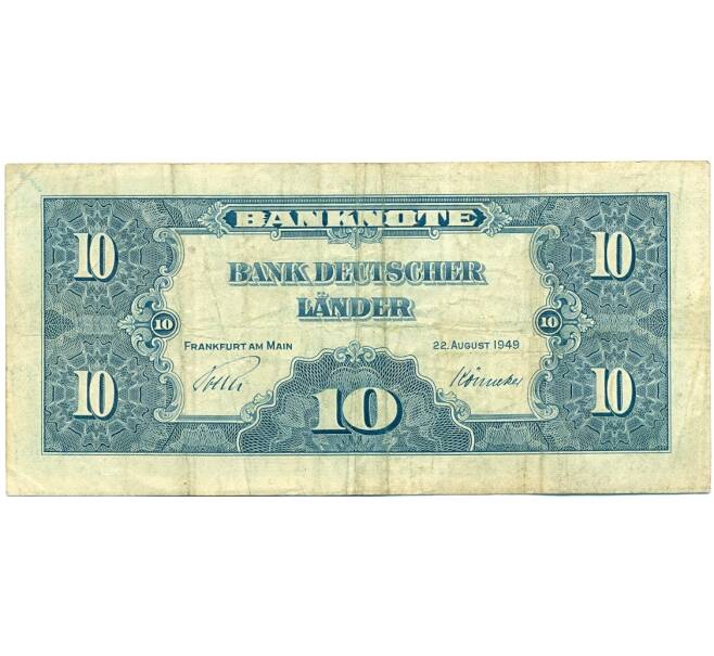 Банкнота 10 марок 1949 года Западная Германия (ФРГ) (Артикул: K10-11635) — Фото №2