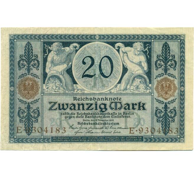 Банкнота 20 марок 1915 года Германия (Артикул: K10-11669) — Фото №1