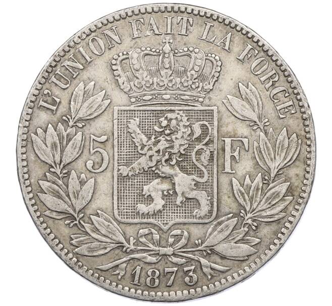 Монета 5 франков 1873 года Бельгия (Артикул: K10-11612) — Фото №1
