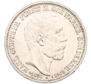 3 марки 1909 года Германия (Шварцбург-Зондерсгаузен) «Смерть Карла Гюнтера» — Фото №1