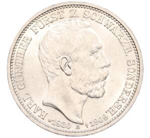 3 марки 1909 года Германия (Шварцбург-Зондерсгаузен) «Смерть Карла Гюнтера» — Фото №1