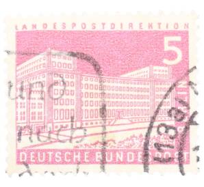 Почтовая марка 5 пфеннигов 1958 года Западная Германия (ФРГ) «Городские пейзажи Берлина — Здание почты» — Фото №1