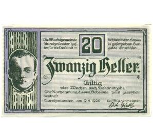 20 геллеров 1920 года Австрия — Аурольцмюнстер (Нотгельд) — Фото №2