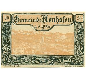 20 геллеров 1920 года Австрия — Нойхофен-на-Ибсе (Нотгельд) — Фото №1