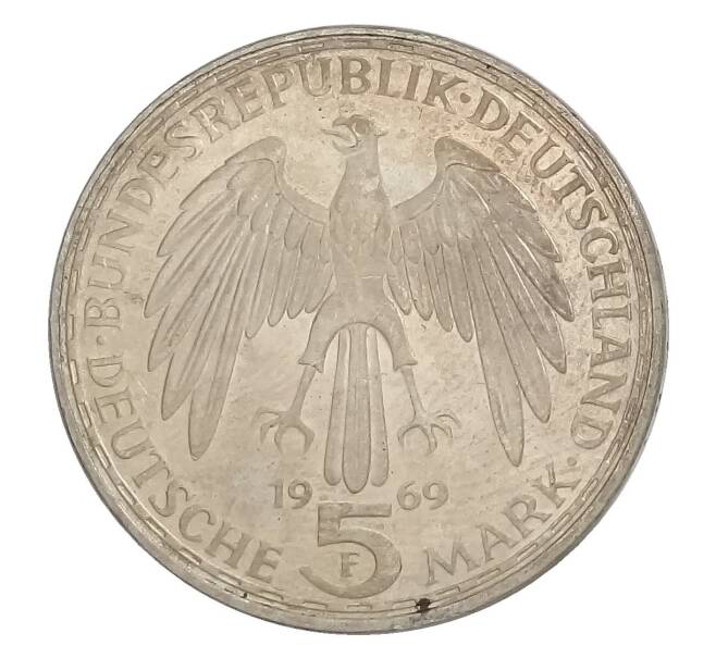 5 марок 1969 года F Германия — 375 лет со дня смерти Герхарда Меркатора (Артикул M2-34166)