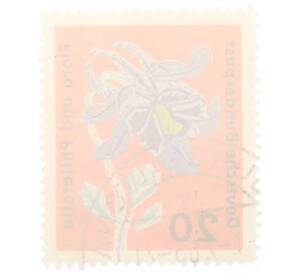 Почтовая марка 20 пфеннигов 1963 года Западная Германия (ФРГ) «Выставка флоры и филателии в Гамбурге — Водосбор (Aquilegia coerulea)»