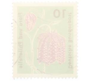 Почтовая марка 10 пфеннигов 1963 года Западная Германия (ФРГ) «Выставка флоры и филателии в Гамбурге — Рябчик шахматный (Fritillaria meleagris)»