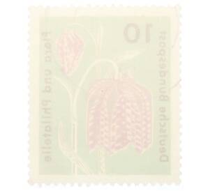 Почтовая марка 10 пфеннигов 1963 года Западная Германия (ФРГ) «Выставка флоры и филателии в Гамбурге — Рябчик шахматный (Fritillaria meleagris)»