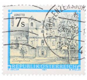 Почтовая марка 7 шиллингов 1987 года Австрия «Монастыри и аббатства — Монастырь Лоретто»