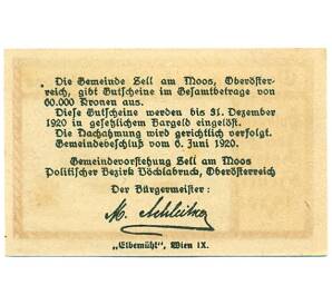 10 геллеров 1920 года Австрия — Целль-ам-Моос (Нотгельд) — Фото №2
