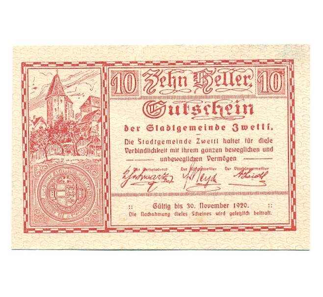 Банкнота 10 геллеров 1920 года Австрия — Цветтль (Нотгельд) (Артикул: B2-15954) — Фото №1