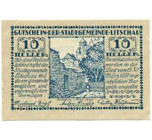 10 геллеров 1920 года Австрия — Литшау (Нотгельд) — Фото №1