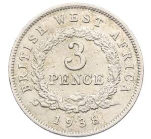 3 пенса 1938 года KN Британская Западная Африка — Фото №1