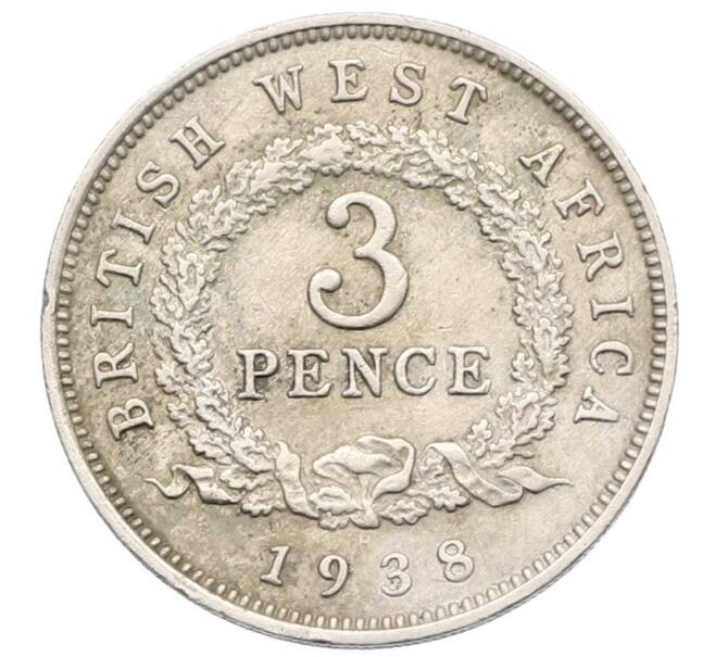 Монета 3 пенса 1938 года H Британская Западная Африка (Артикул: K12-75852) — Фото №1
