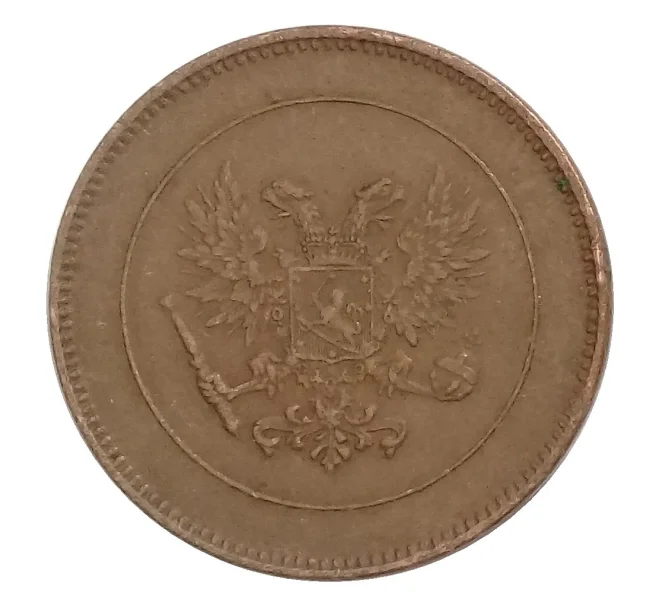 Монета 5 пенни 1917 года Русская Финляндия (орел на реверсе) (Артикул M1-32480)