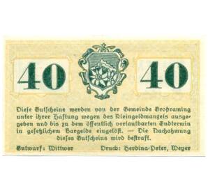 40 геллеров 1920 года Австрия — Гросраминг (Нотгельд) — Фото №2