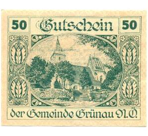 50 геллеров 1920 года Австрия — Грюнау (Нотгельд) — Фото №1
