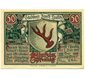 50 пфеннигов 1921 года Германия — Форст / Лужица (Нотгельд)