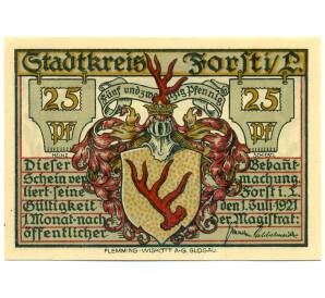 25 пфеннигов 1921 года Германия — Форст / Лужица (Нотгельд)