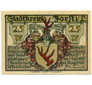 25 пфеннигов 1921 года Германия — Форст / Лужица (Нотгельд)