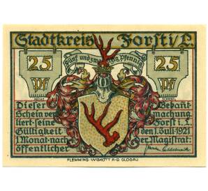 25 пфеннигов 1921 года Германия — Форст / Лужица (Нотгельд)