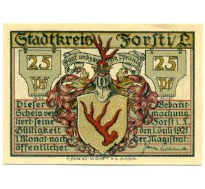 25 пфеннигов 1921 года Германия — Форст / Лужица (Нотгельд)
