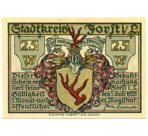 25 пфеннигов 1921 года Германия — Форст / Лужица (Нотгельд)