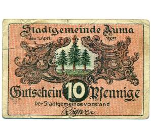 10 пфеннигов 1921 года Германия — город Аума (Нотгельд) — Фото №2