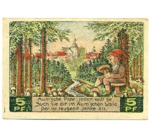 5 пфеннигов 1921 года Германия — город Аума (Нотгельд) — Фото №1