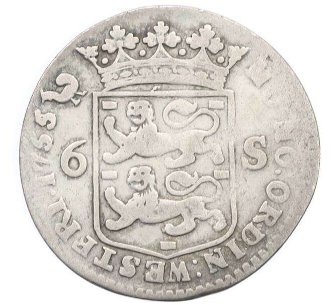 Монета 6 стюверов 1755 года Голландская республика — провинция Западная Фрисландия (Артикул: K10-11808) — Фото №1