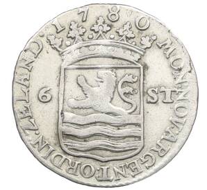 6 стюверов 1780 года Голландская республика — провинция Зеландия — Фото №1