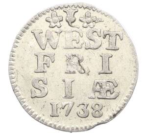 1 стювер 1738 года Голландская республика — провинция Западная Фрисландия — Фото №1