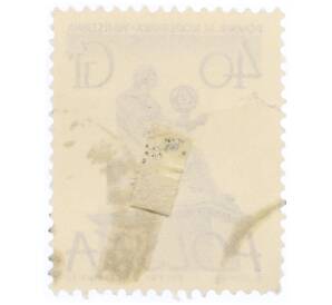 Почтовая марка 40 грошей 1955 года Польша «Памятники Варшавы — Николай Коперник»