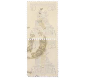 Сцепка из 2 марок 40 грошей 1955 года Польша «Памятники Варшавы — Николай Коперник»