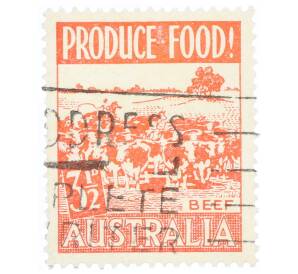 Почтовая марка 3.5 пенни 1953 года Австралия «Пищевая промышленность — Коровы»