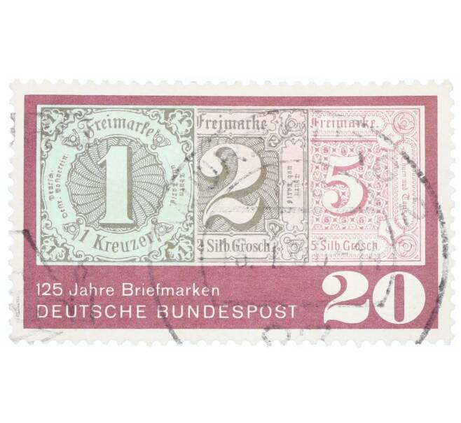 Почтовая марка 20 пфеннигов 1965 года Западная Германия (ФРГ) «125 лет почтовым маркам» (Артикул: T11-34794) — Фото №1