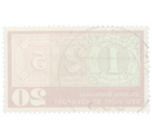 Почтовая марка 20 пфеннигов 1965 года Западная Германия (ФРГ) «125 лет почтовым маркам»
