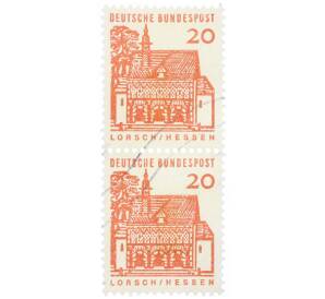 Сцепка из 2 марок 20 пфеннигов 1965 года Западная Германия (ФРГ) «Ворота Лоршского монастыря в Гессене»