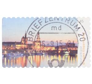 Почтовая марка 45 евроцентов 2014 года Германия «Дрезденская панорама Эльбы» — Фото №1