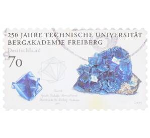 Почтовая марка 70 евроцентов 2015 года Германия «250 лет Техническому университету Фрайбергской горной академии» — Фото №1