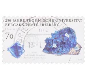 Почтовая марка 70 евроцентов 2015 года Германия «250 лет Техническому университету Фрайбергской горной академии» — Фото №1