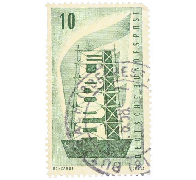 Почтовая марка 10 пфеннигов 1956 года Западная Германия (ФРГ) «Европейская конференция администраций почтовых служб и служб связи CEPT — Восстанавление Европы» (Артикул: T11-34833) — Фото №1