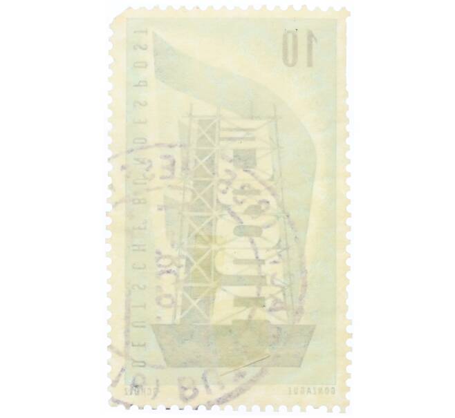 Почтовая марка 10 пфеннигов 1956 года Западная Германия (ФРГ) «Европейская конференция администраций почтовых служб и служб связи CEPT — Восстанавление Европы» (Артикул: T11-34833) — Фото №2