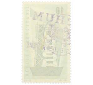 Почтовая марка 10 пфеннигов 1956 года Западная Германия (ФРГ) «Европейская конференция администраций почтовых служб и служб связи CEPT — Восстанавление Европы»