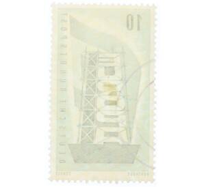 Почтовая марка 10 пфеннигов 1956 года Западная Германия (ФРГ) «Европейская конференция администраций почтовых служб и служб связи CEPT — Восстанавление Европы»